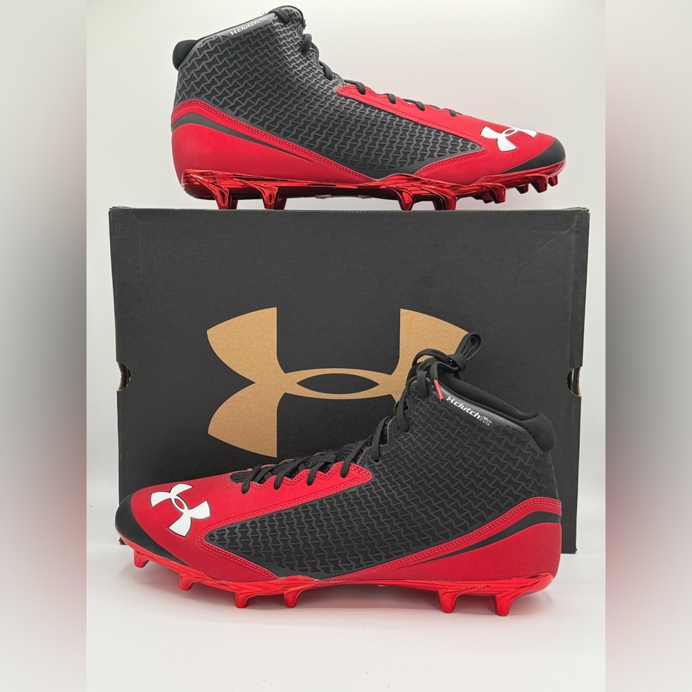 Under Armour Black and Red Athletic Cleats